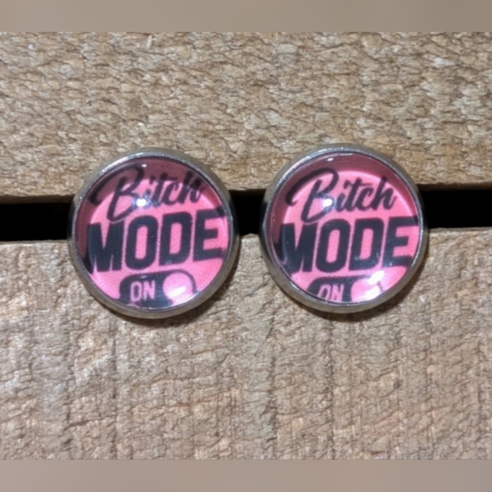 💟 B Mode Baseball Handmade Stud Earrings